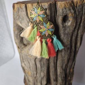 colorful boho style earrings