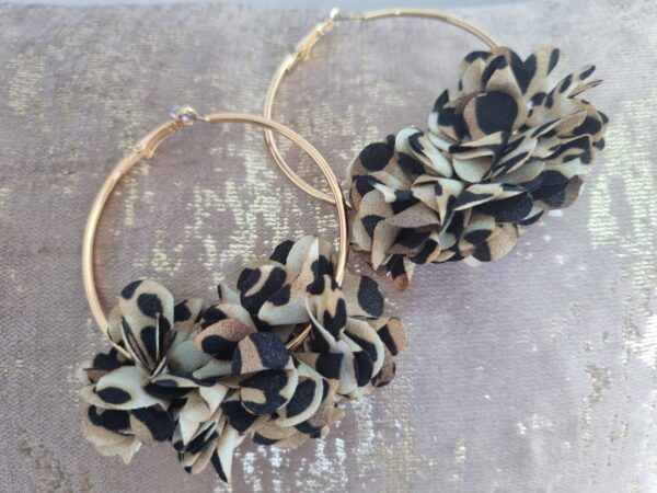 Gold Look leopard print fabric hoops