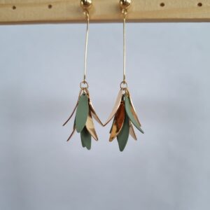 Chic Matte Green leaf-shaped Earrings