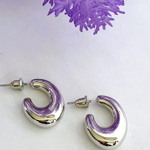 Silver Geo Cuff Earrings
